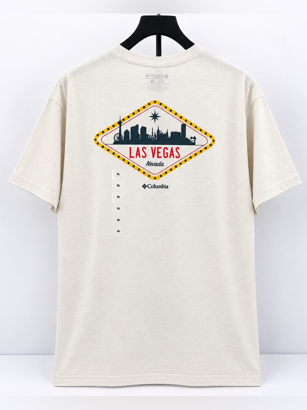 NWT Columbia Men’s XL Las Vegas Nevada Graphic T-Shirt Cream Skyline